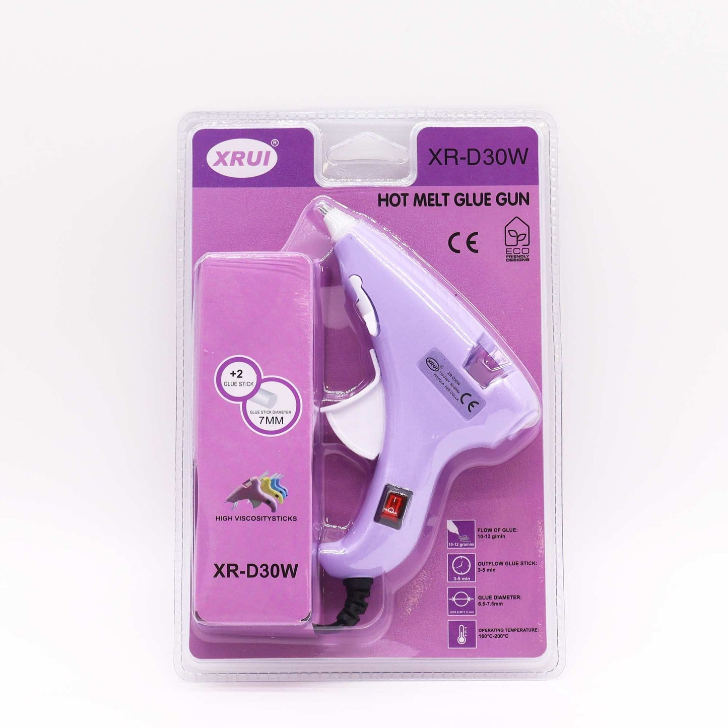 Xrui 30W Mini Hot Glue Gun Hobby (UK plug) - for 7mm sticks