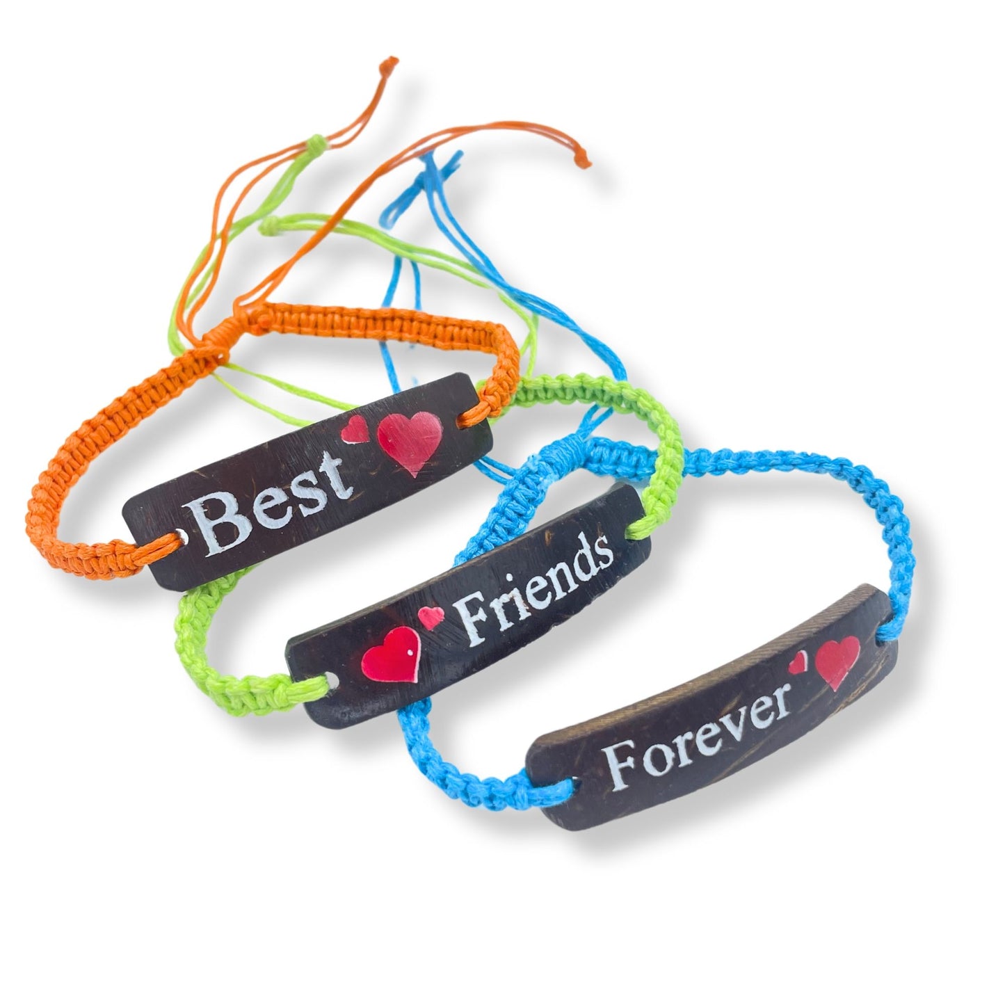 Handmade Friendship Bracelets - Friends Coconut Print (asst)