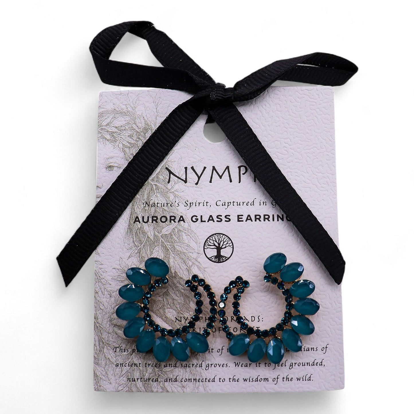 Teal Green - Vintage Glass - Loop - Earrings