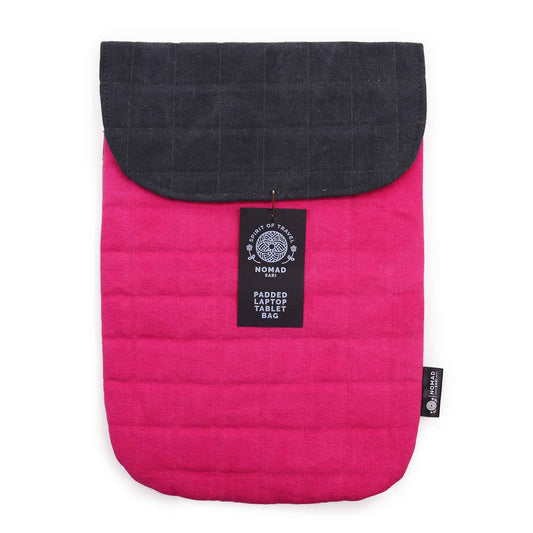Laptop Padded Pouch - Shocking Pink - 14oz Stonewash