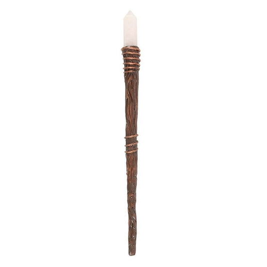 Thin Energy Clearing Aura Quartz Crystal Wand