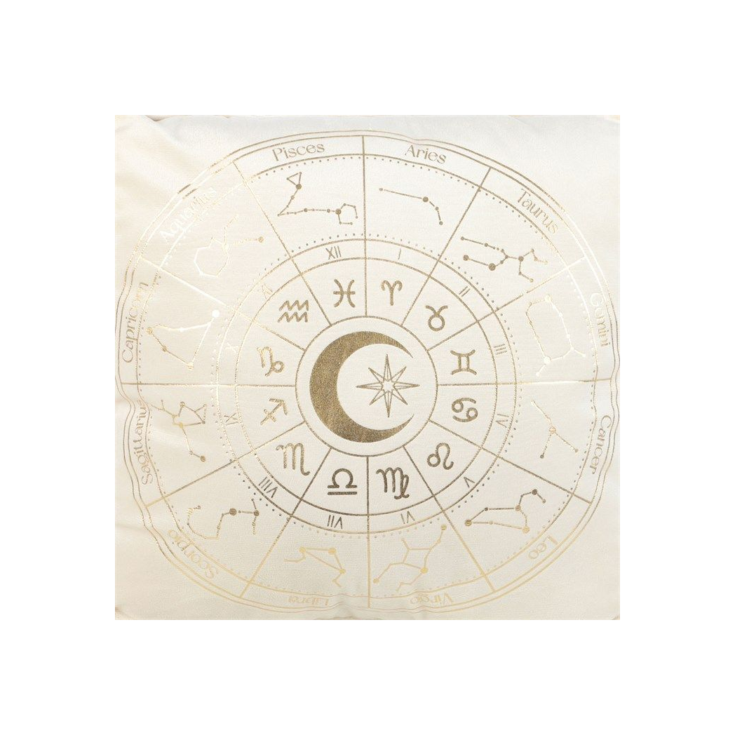 35cm Square Off White Astrology Wheel Cushion