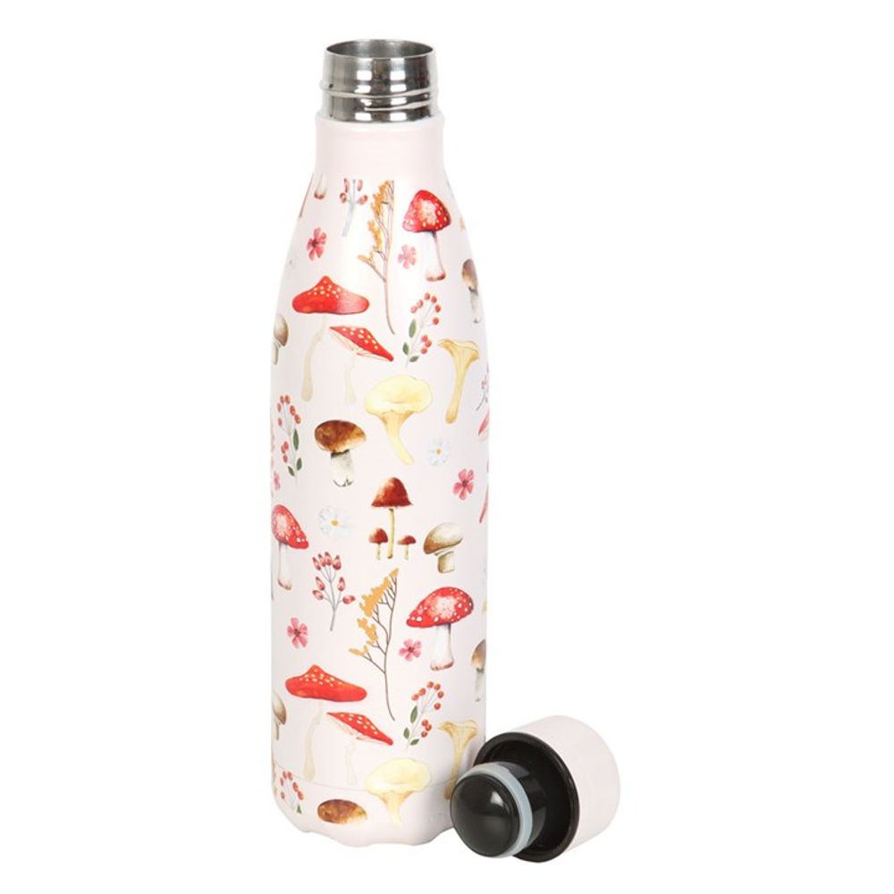 All Over Mushroom Print Metal Water Bottle