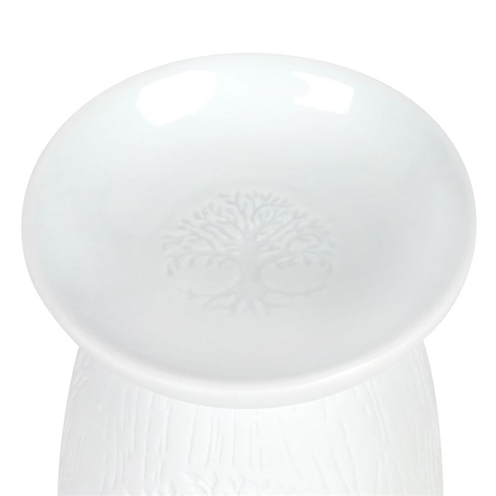 White Ceramic Tree of Life Oil Burner