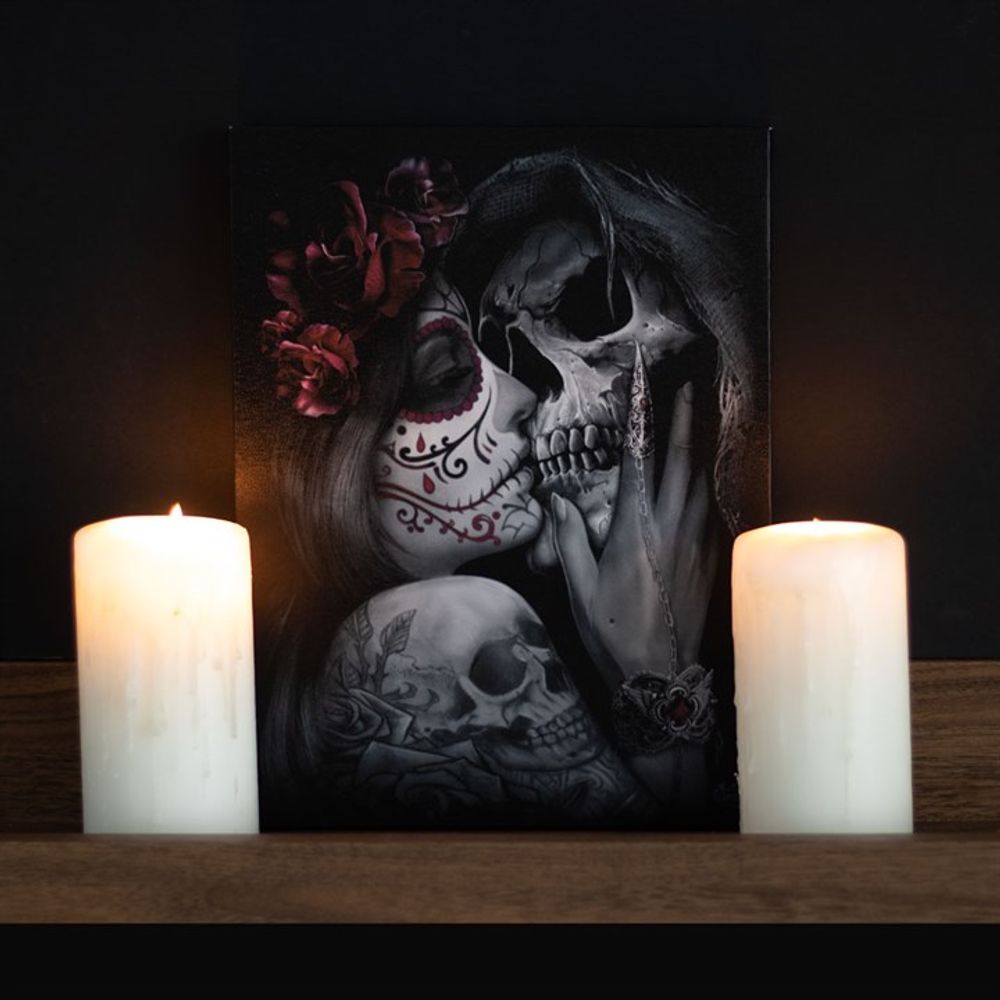 19x25cm Dead Kiss Canvas Plaque by Spiral Direct