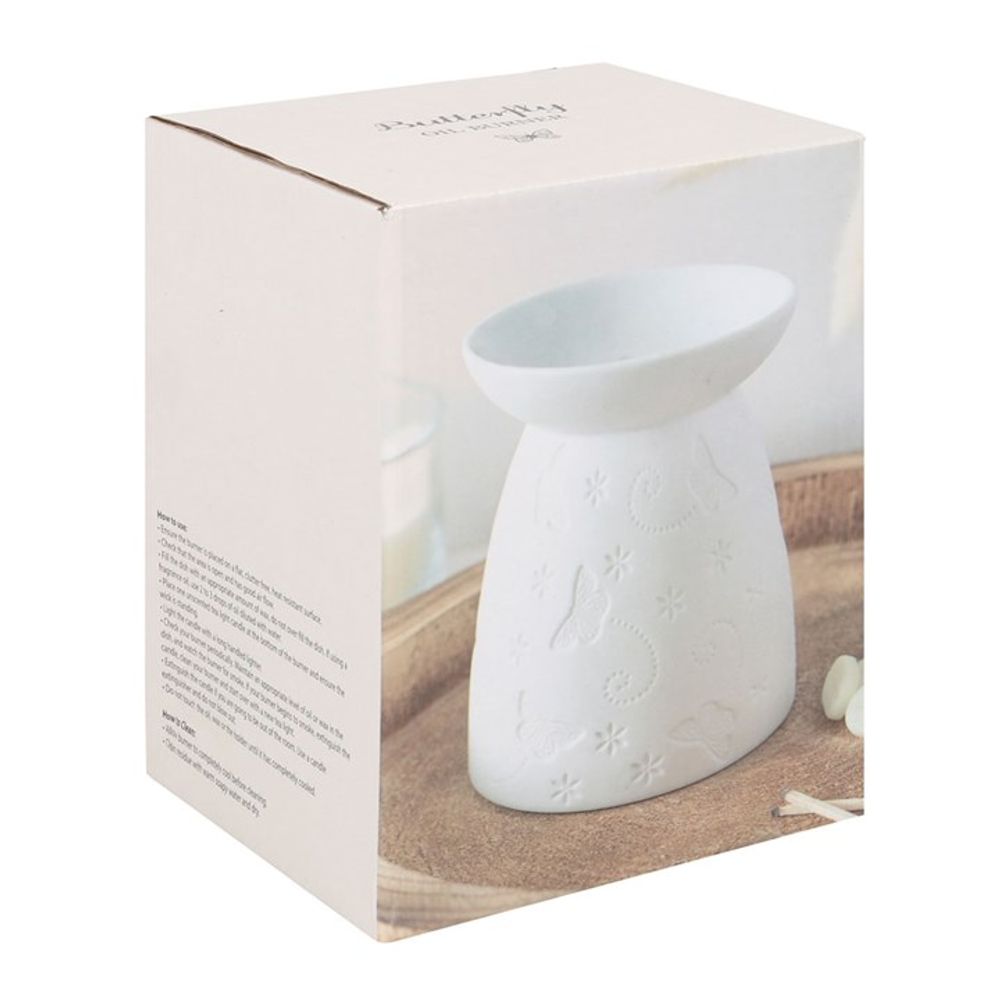 White Ceramic Butterfly Oil Burner