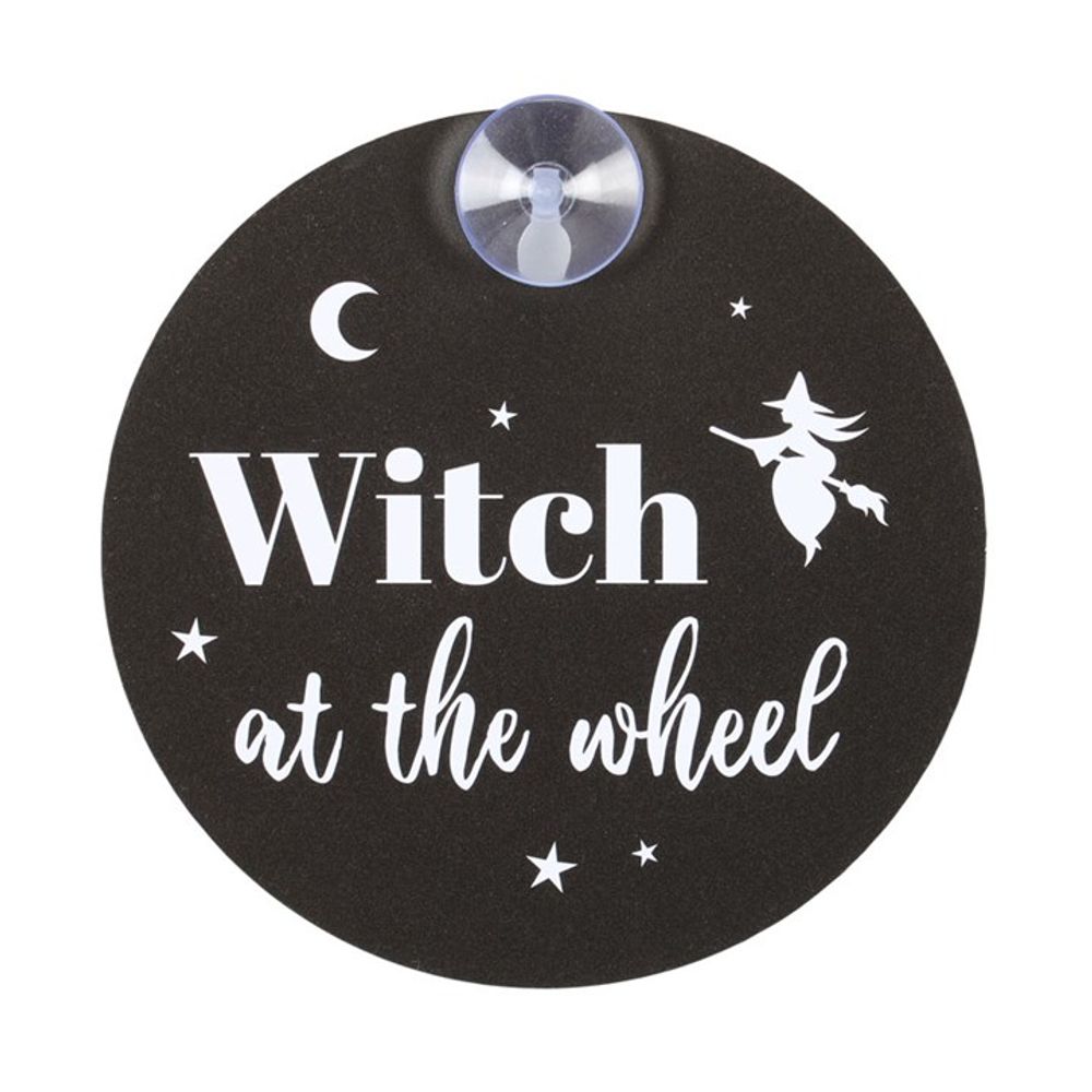 Witch at the Wheel Window Sign