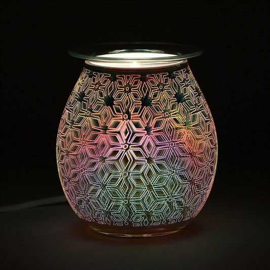 3D Geometric Flower Light Up Electric Oil Burner