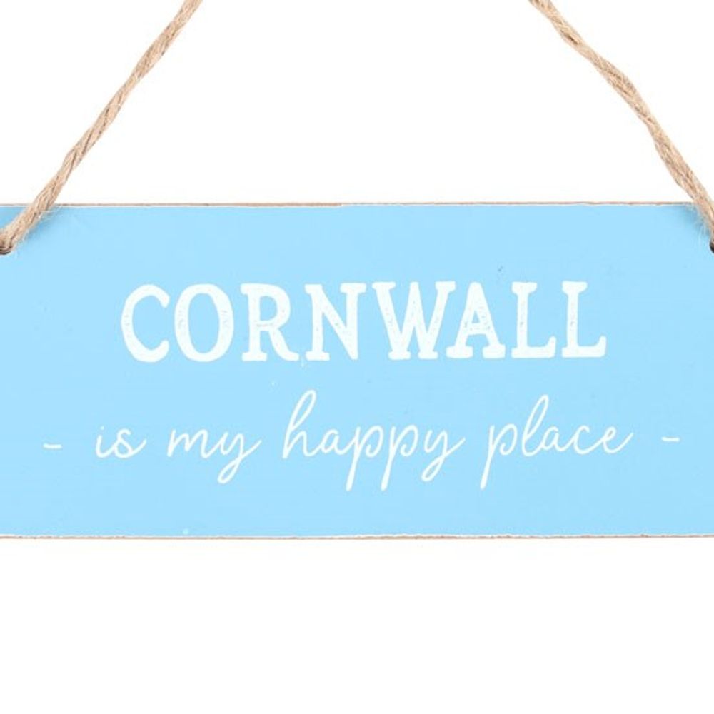 Cornwall is My Happy Place Hanging Sign (blue)