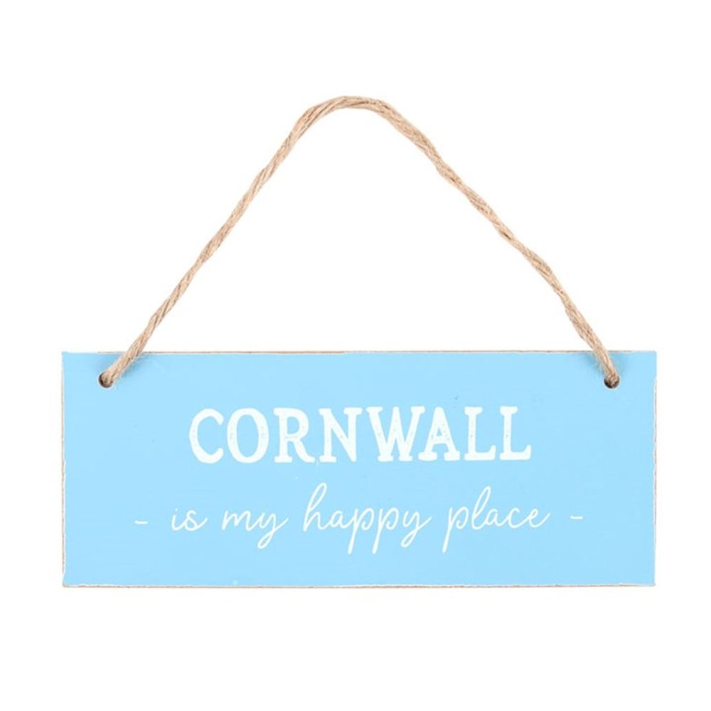 Cornwall is My Happy Place Hanging Sign (blue)